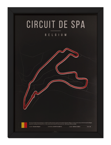 Formula 1 3d Wall Art Racetrack - Circuit de Spa