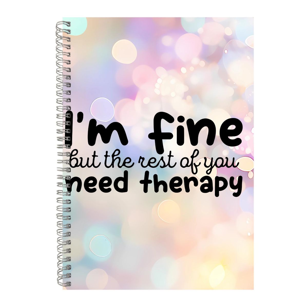 Therapy A4 Notebook Spiral Lined with Funny Quotes Graphic Notepad Gift ...