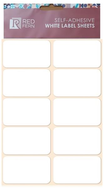 Redfern Rectangular White Label Sheet 32mm x 50mm