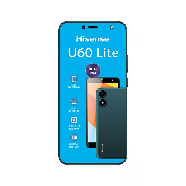 Hisense U60 Lite 5.99" Smartphone - Dual SIM, 1GB RAM + 16GB ROM, 5MP