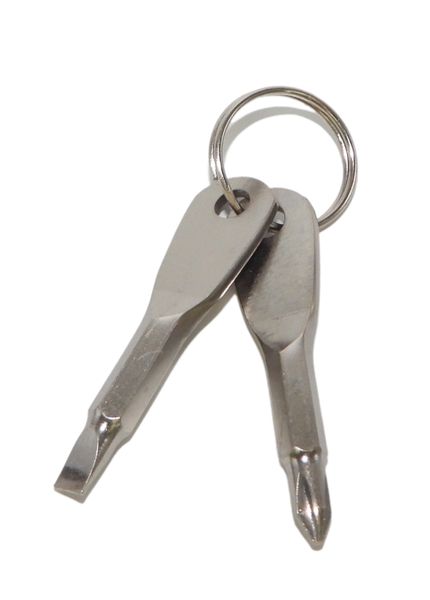 Star and Flat Screwdriver on Keyring