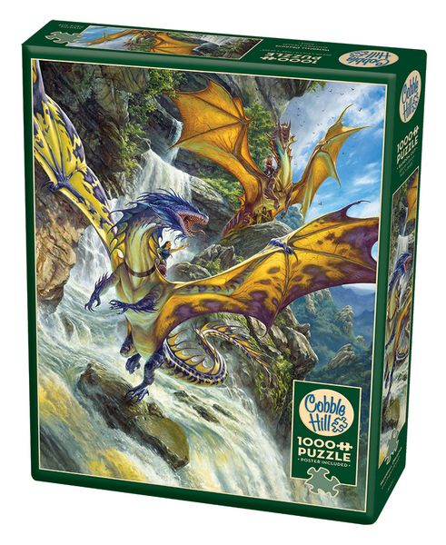 COBBLE HILL Waterfall Dragons 1000 Piece Puzzle