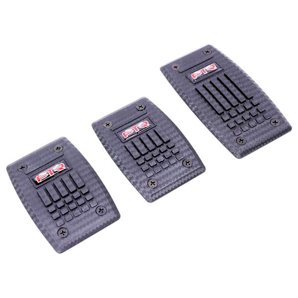 Clip on Sports Pedals Carbon Fibre Look Matt Black - 3 Piece Set