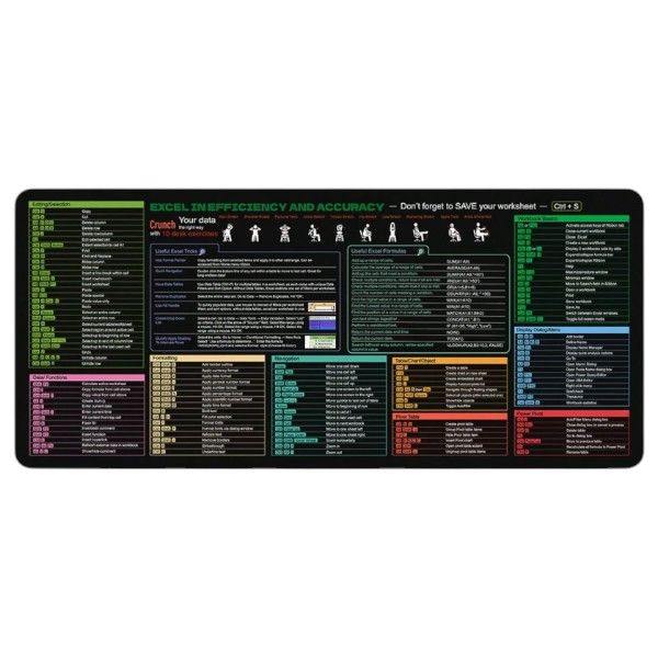 80cm - Multi-Functional Shortcut Key Mouse Pad - Multi-Color