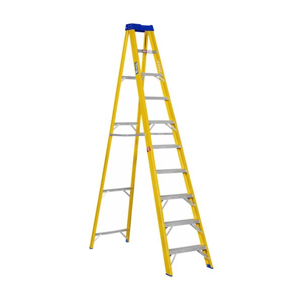Mundo - 10 Step Ladder Single Sided - Partial Fibreglass - SANS Approved