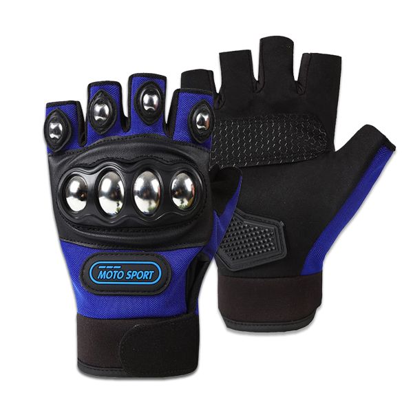 Steel Fingerless Motorcycle Gloves Outdoor Fitness Protective Exercise Gear