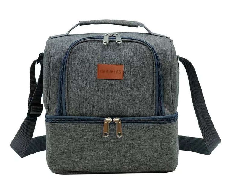 Cambrian -Double Layer Lunch Bag Cooler Insulated Lunch -BT021 Red/G
