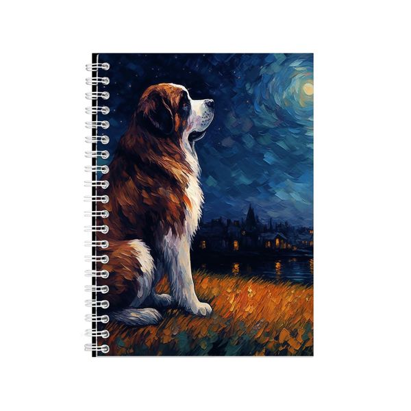 SAINT BERNARD 2 Starry Night Notebook Animal Gift Idea Notepad Pad 115