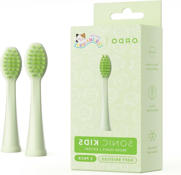 Ordo Sonic Squishmallows Kids Battery Toothbrush: Brush Heads: Rutabaga