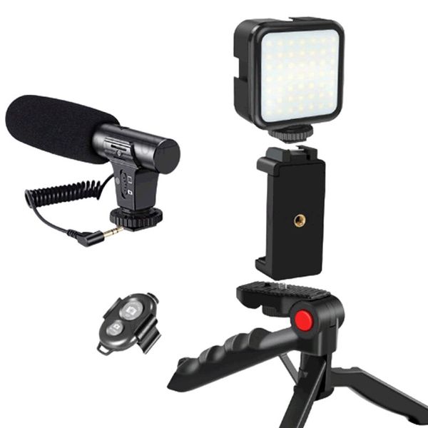 Floxi Vlogging Kit With LED Light And Microphone