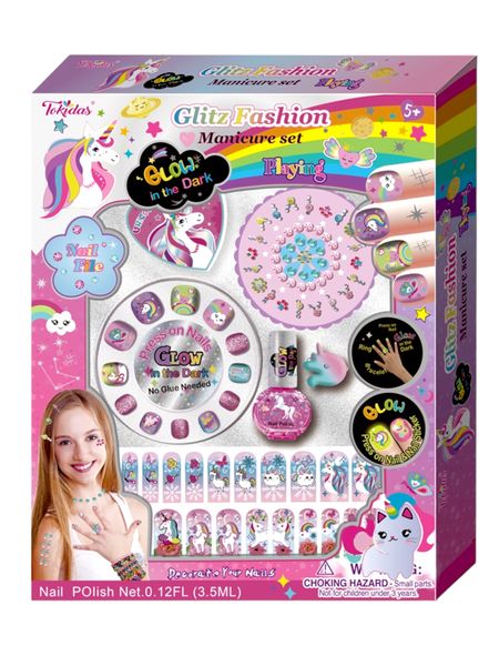 Tokidas Glitz Fashion Glow in the Dark Manicure Set for Girls