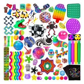 80 Pack Premium Bundle Fidget Toys Set With Slug Mirror Magic Cube ...