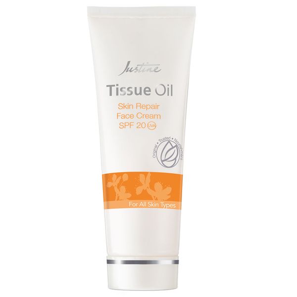 Justine Tissue Oil Skin Repair Face Cream SPF 20 for All Skin Types - 50ml