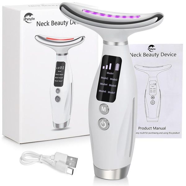 IPSTYLE Facial Skin Light Therapy Device Vibration Massage for Face &amp; Neck