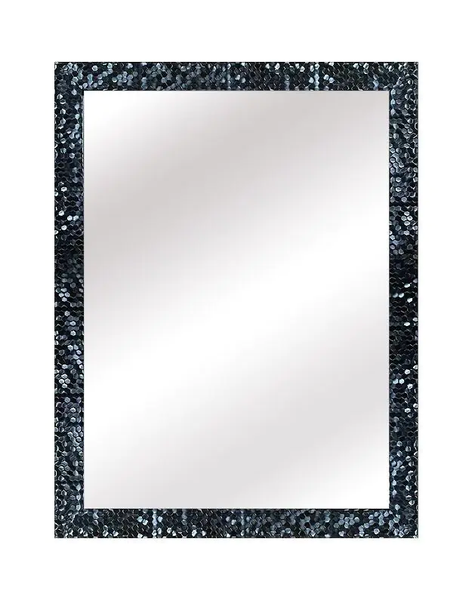 Kitro Black Textured Plastic Rectangular Mirror 600mm x 400mm