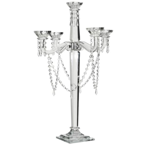 Tall Crystal Glass Candle Holder 70cm