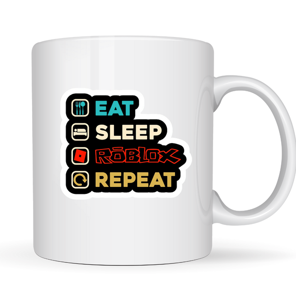 Graphical CPT White Ceramic Mug 350ml - Eat Sleep Roblox Repeat