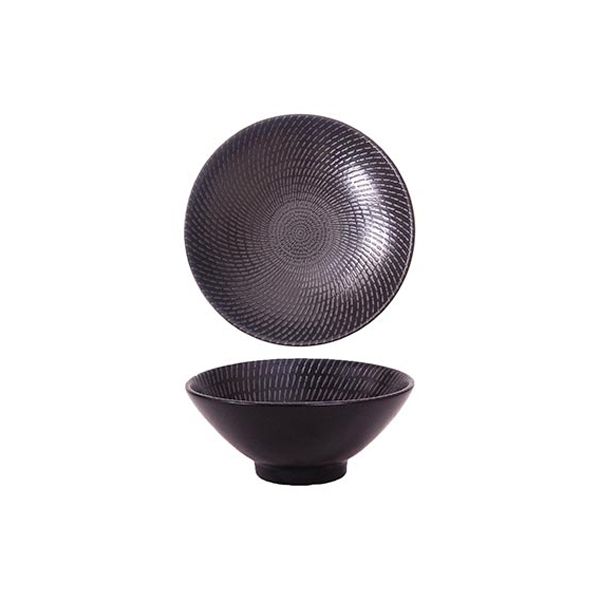 Luzerne Urban Black Swirl Round V-Bowl 12 Pcs