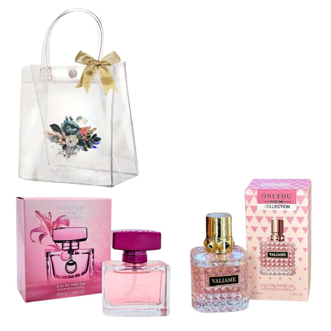 Only you diamond V and n843 pink perfumes set with transparent