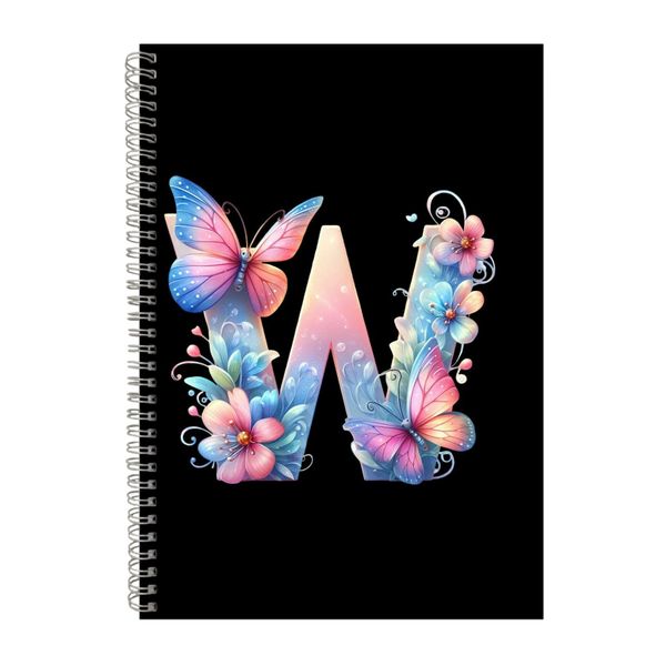 Butterfly W A4 Notebook Spiral Lined Trendy Note image