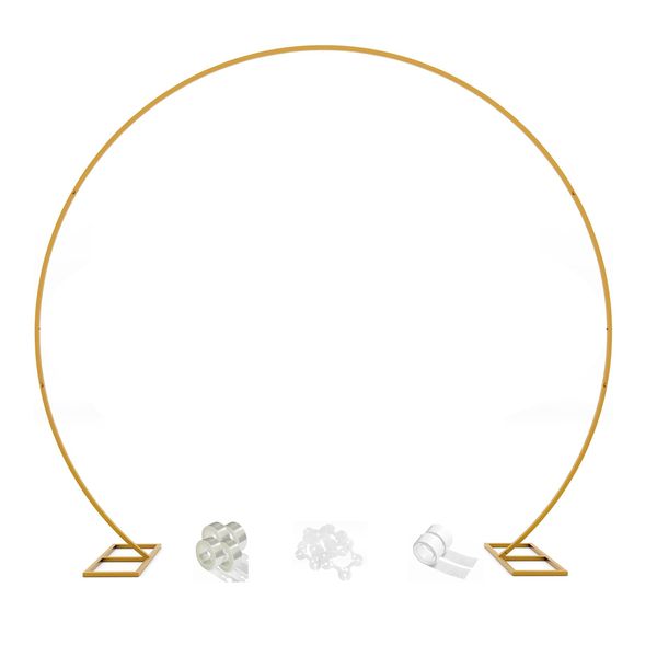2.4M x 2.1M (8FT x 7FT)Gold Round Wedding Arch Stand Kit