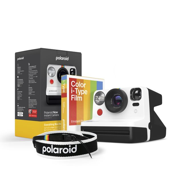 Polaroid Now Black &amp; White Everything Box with Film &amp; Strap