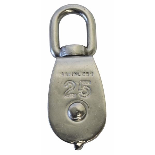 Single Swivel Pulley - 304 Stainless Steel - 25mm Wheel