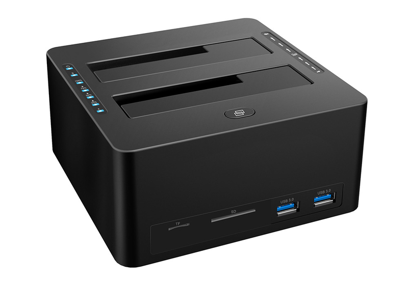 SATA to USB 3.0 Dual-Bay Hard Drive Docking Station with Offline Clone