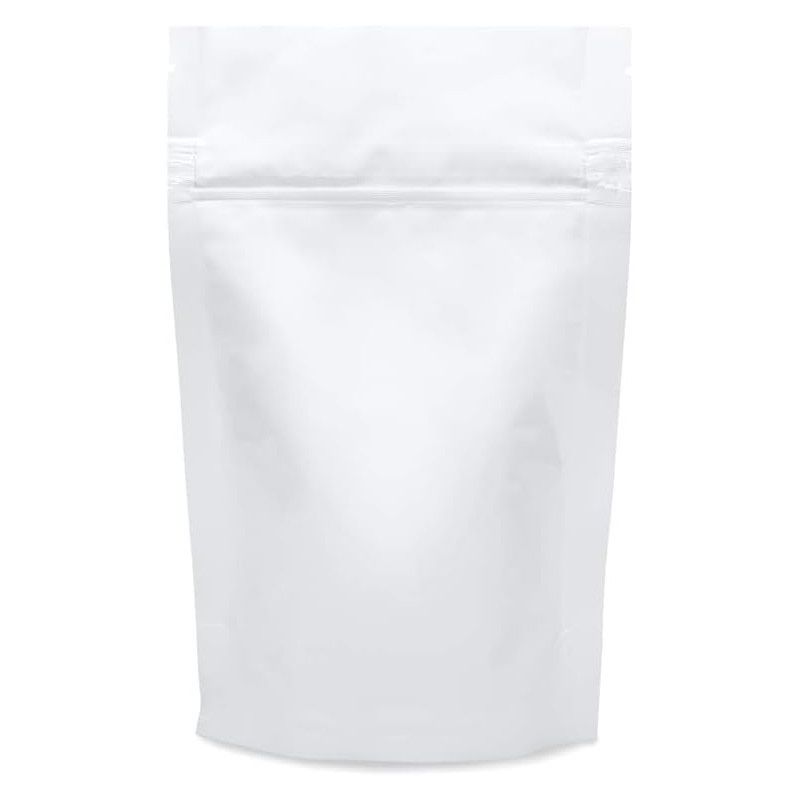 100 Piece Stand Up Resealable Pouch Bags Premium White - 20 x 30 cms ...