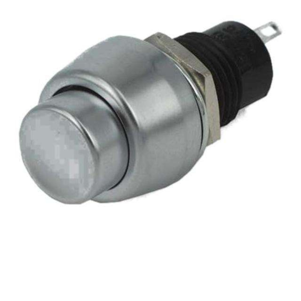 DS452S Alternate Push Button Switch SPST 3A 125VAC Ø15mm Silver