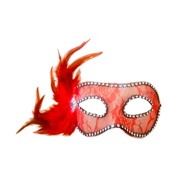 Belle of the Masquerade Ball Moulded Masks- Red