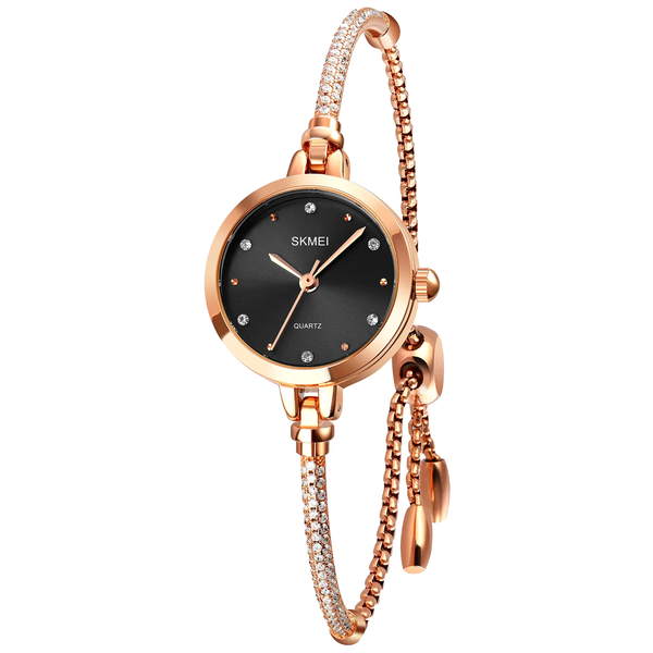 SKMEI Thin Premium Crystal-Accented Womans Watch White Edition