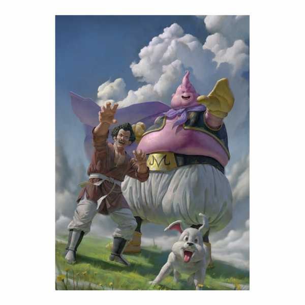 Majin Buu and Mr Satan - A1 Poster