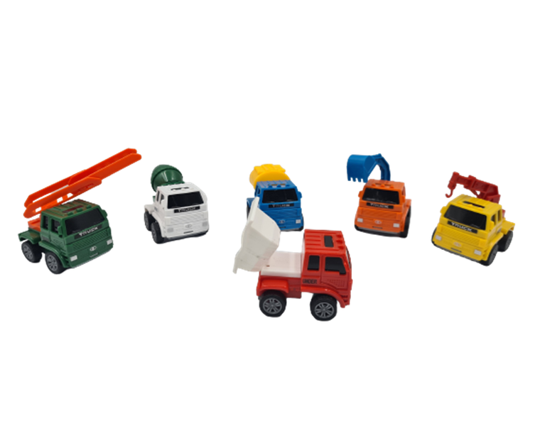 Construction Set of 6 Plastic Vehicles