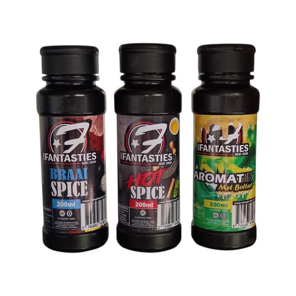 4King Fantasties Spice Mix 3 Pack - Hot Braai/Plain Braai/Aromaties 200ml