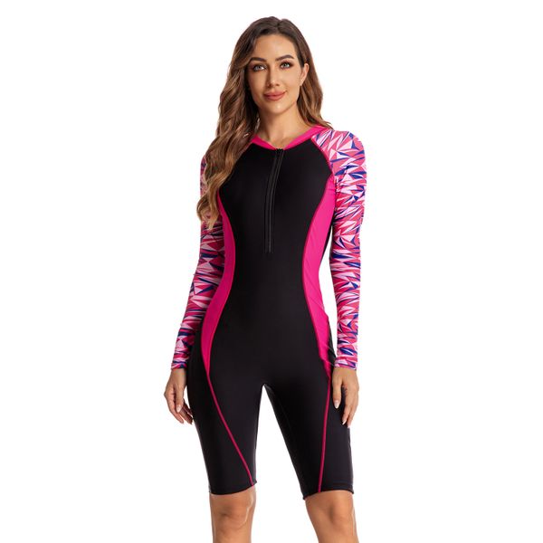 Swimsuit Athletic Surfing UV Protection One Piece Swimwear for Women New