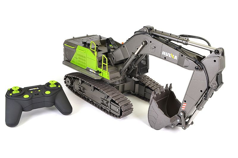 Huina-1:14 RC Excavator 22CH Green Remote Control Truck
