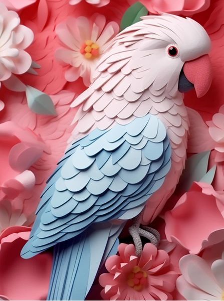 Rosella Parrot And Pink Flowers 2 Notebook Gift Idea A4 Notepad Pad 107