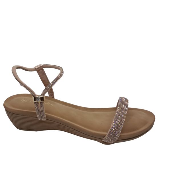 Foot Flex Women Elegant Sparkle Strap Wedge Sandals