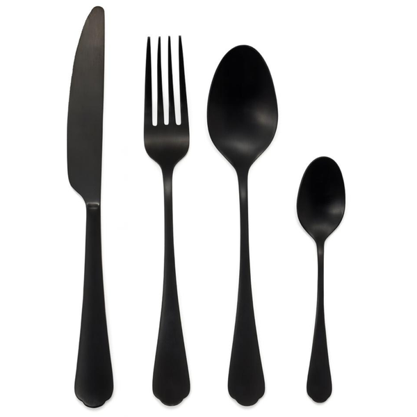 JENNA CLIFFORD - Modera 16-Piece Flatware Set Black