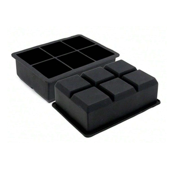 Silicone Ice Cube Tray Mould with Lid - Making 6 Giant Ice Cubes