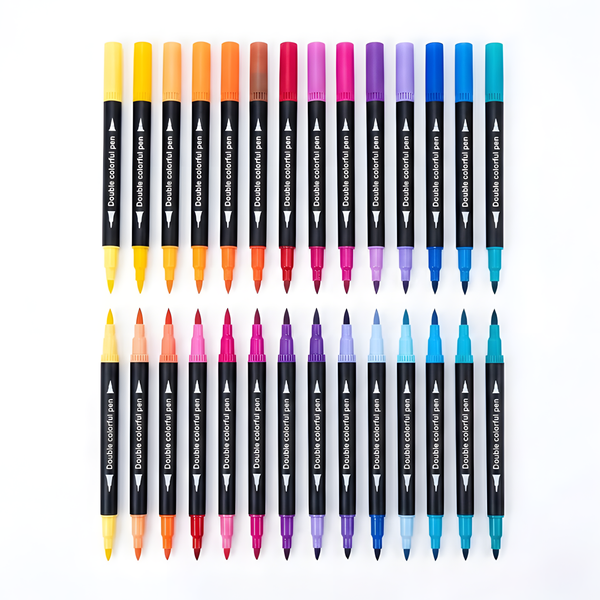 24 Dual Tip Brush Pens Art Markers for Professional Coloring