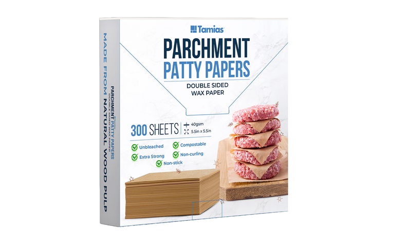 Tamias Patty Paper 300 Piece 14cm x 14cm Non-Stick Parchment Paper Square Sheet
