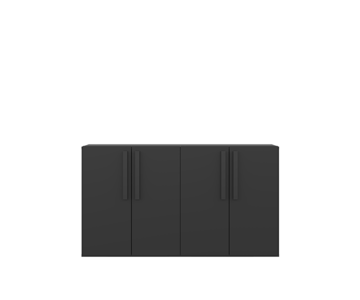 Sideboard 4 Doors Black + 2 Kit Black Handles image