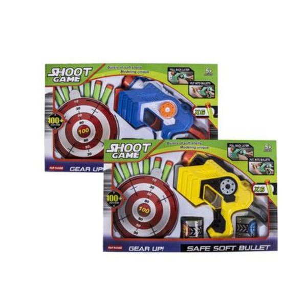 Bulk 2 Pack Gun Foam Dart with Targets 10 Piece