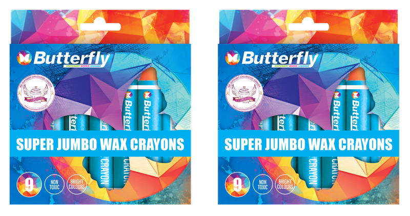 Butterfly Crayons - Wax (9) Super Jumbo X2