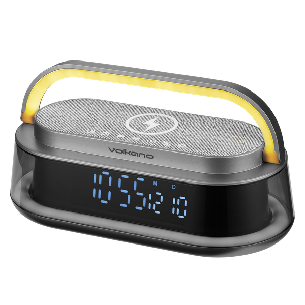 Volkano Awaken Series Wireless Charging Alarm Clock Speaker
