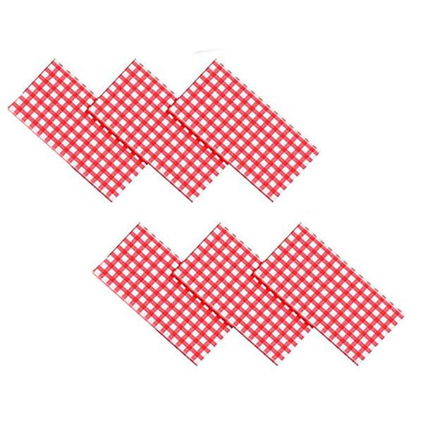 6Piece Disposable Tablecloth Waterproof Checkered Table Covers for Picnic