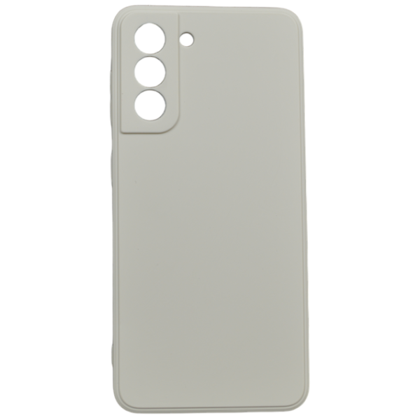 High-Quality Plain Silicone Phone Case For Samsung Galaxy S21 Ultra - Cream