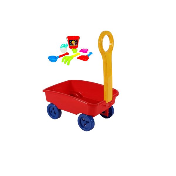 Beach Pull Along Wagon &amp; Summer Beach Bucket with Accessories